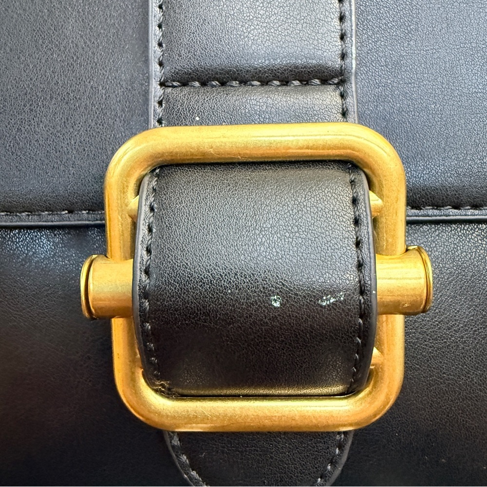 Miztique | Black Crossbody Bag with Gold Buckle - Picture 3 of 12